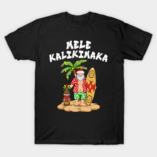 Mele Kalikimaka Merry Christmas Hawaiian Tiki T-Shirt